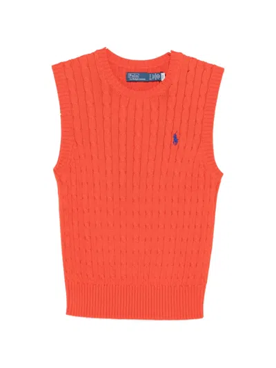 Polo Ralph Lauren Cable Knit Sweater In Orange