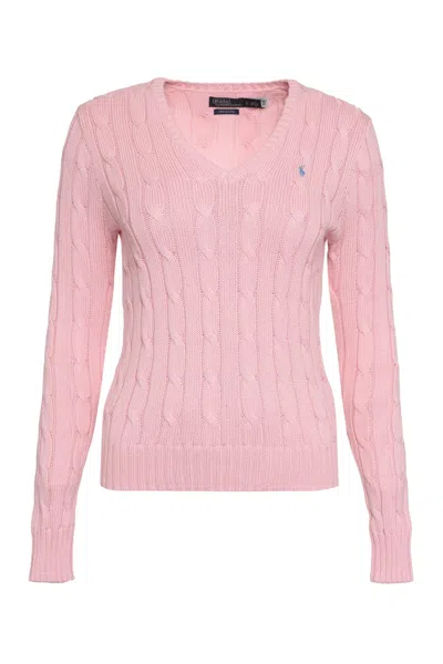 Polo Ralph Lauren Cable Knit Sweater In Pink