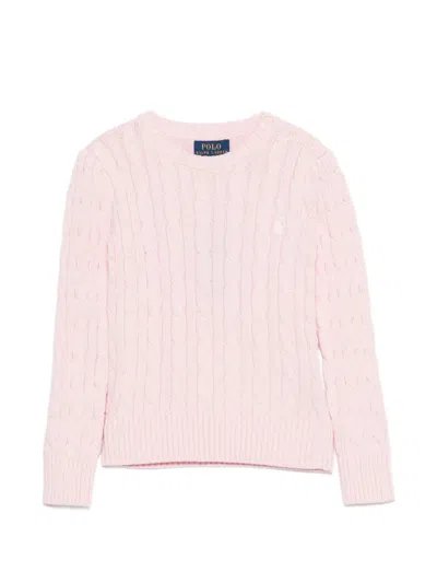 Polo Ralph Lauren Kids' Cable Knit Sweater In Pink