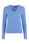 Polo Ralph Lauren Cable Knit Cotton Cardigan In Blue