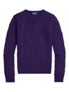 Polo Ralph Lauren Cashmere Pullover Sweater With Ribbed Details In Purple