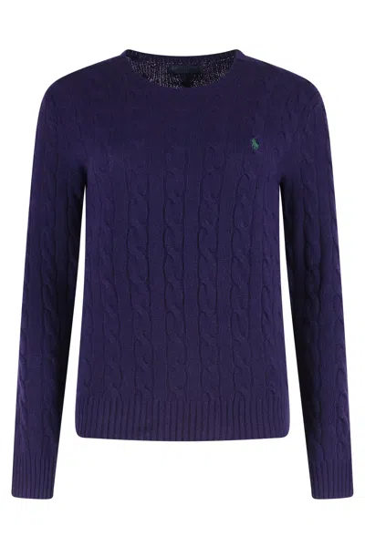 Polo Ralph Lauren Cable Knit Sweater In Purple