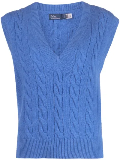 Polo Ralph Lauren Cable-knit Sweater Vest In Blue Orbit