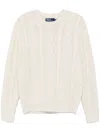 Polo Ralph Lauren Wool-alpaca Fisherman's Jumper In White