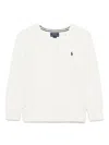 Polo Ralph Lauren Boys White Kids Brand-embroidered Cable-knit Knitted Jumper 7-14 Years In White