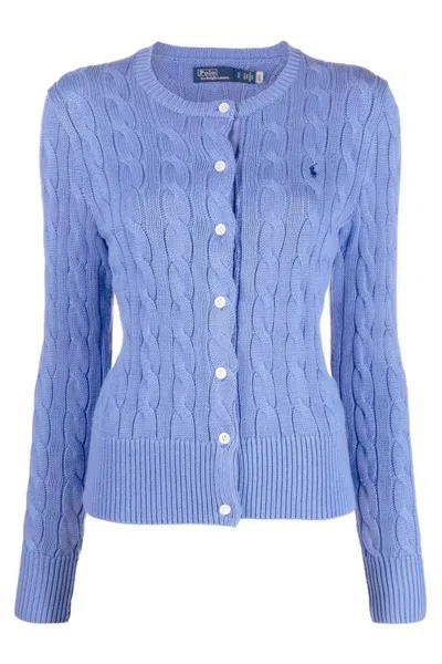 Polo Ralph Lauren Cable Knit Sweater With Button-down Front