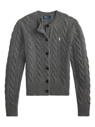 POLO RALPH LAUREN POLO RALPH LAUREN CABLE KNIT SWEATER WITH BUTTON-UP FRONT AND FITTED RIBBED HEM