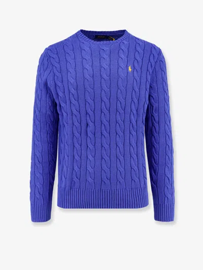 Polo Ralph Lauren Cable Knit Sweater With Iconic Embroidery In Blue