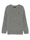 Polo Ralph Lauren Cable Knit Sweater With Logo  In Gray
