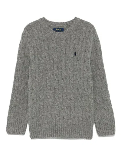 POLO RALPH LAUREN CABLE KNIT SWEATER WITH LOGO POLO RALPH LAUREN