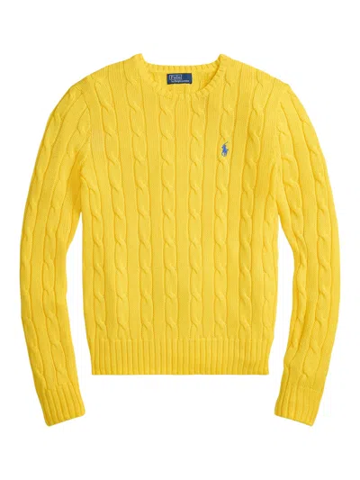 Polo Ralph Lauren Touch Julianna Cable-knit Sweater In Yellow