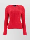 Polo Ralph Lauren Cable Knit Sweater With Ribbed Finish In Red