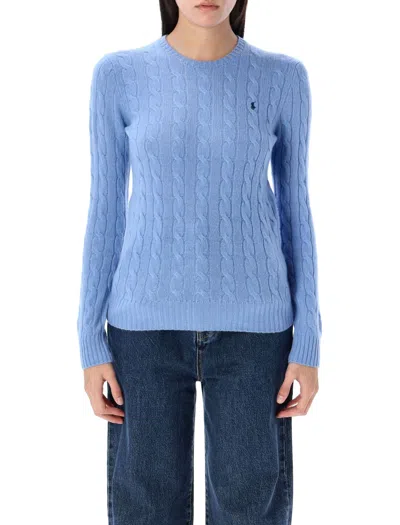 Polo Ralph Lauren Cable Knit Sweater With Ribbed Trims - Women's Small In New Litchfield Blue