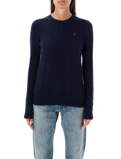Polo Ralph Lauren Cable Knit Sweater With Signature Embroidery - Size S In Blue