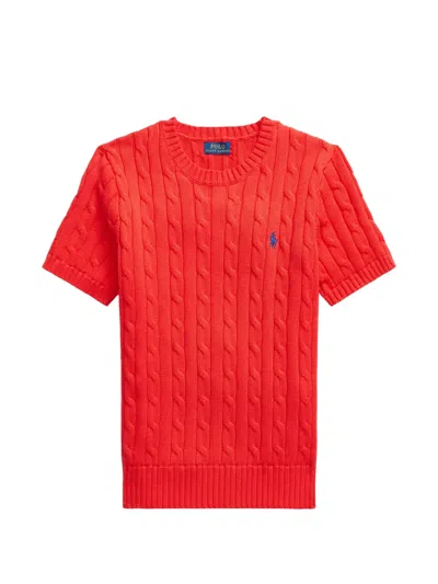 Polo Ralph Lauren Cable-knit T-shirt In Red