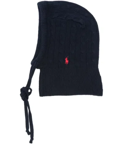 Polo Ralph Lauren Cable-knit Tie Balaclava In Blue