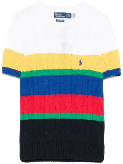 Polo Ralph Lauren Cable-knit Top In Blau