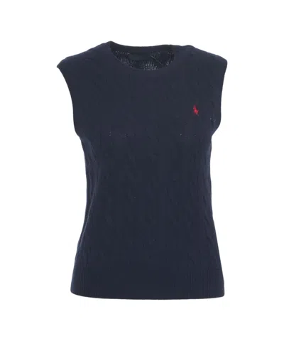 Polo Ralph Lauren Cable Knit Top In Blue