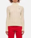 Polo Ralph Lauren Wool And Cashmere Cable-knit Turtleneck Sweater In White