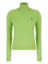 Polo Ralph Lauren Cable-knit Turtleneck Sweater In Green