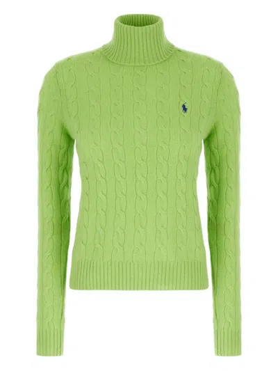 Polo Ralph Lauren Cable-knit Turtleneck Sweater In Green