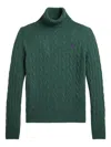 Polo Ralph Lauren Cable-knit Turtleneck Sweater In Green