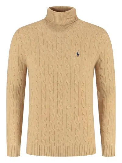 Polo Ralph Lauren Cable-knit Turtleneck Sweater In Neutral