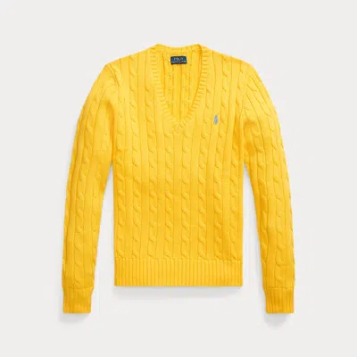 Polo Ralph Lauren Cable-knit V-neck Jumper In Yellow