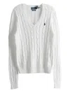 Polo Ralph Lauren Cable-knit V-neck Sweater In White