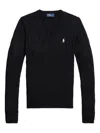 Polo Ralph Lauren Cable-knit Wool-cashmere V-neck Sweater In Black