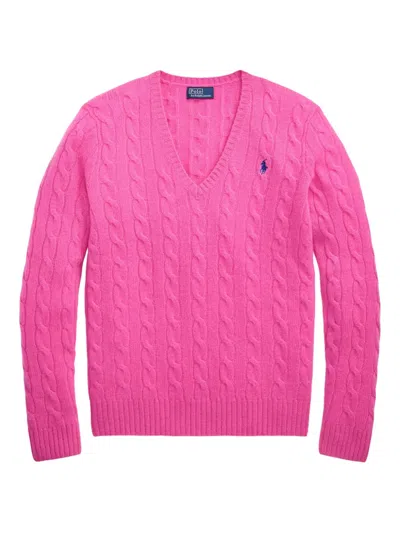 Polo Ralph Lauren Pullover Mit Zopfmuster In Pink