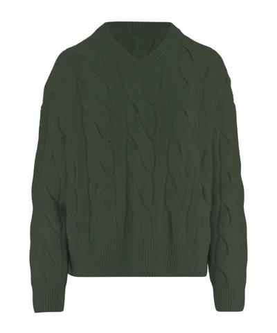 Polo Ralph Lauren Cable-knit V-neck Sweater In Green