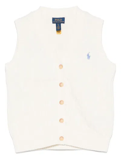 Polo Ralph Lauren Kids' Cable-knit Vest In White