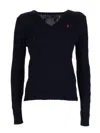 Polo Ralph Lauren Blue Cable-knit Sweater In Wool And Cashmere In Blue