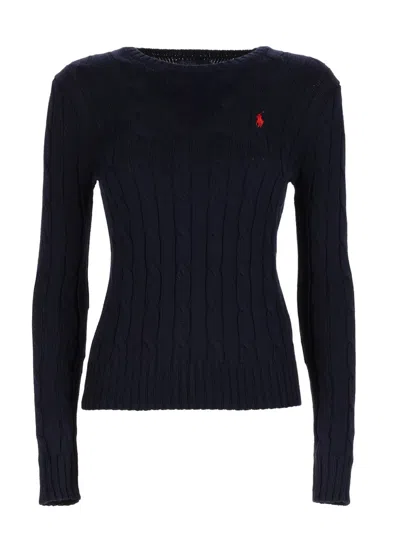 Polo Ralph Lauren Cable Knit With Logo In Black