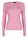 Polo Ralph Lauren Cable Knit With Logo In Pink