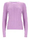Polo Ralph Lauren Touch Julianna Cable-knit Sweater In Purple