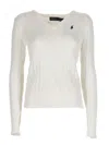 Polo Ralph Lauren Womens Logo-embroidery Cotton-knit Jumper White Xl In White
