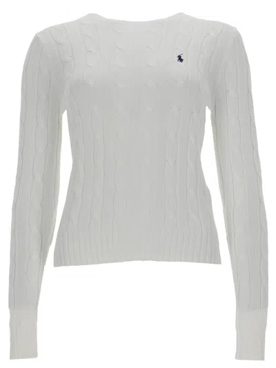 Polo Ralph Lauren Cable Knit With Logo In Neutral