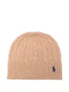 Polo Ralph Lauren Cable-knit Wool And Cashmere Beanie Accessories In Neutral