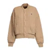 Polo Ralph Lauren Cable-knit Wool And Cashmere Bomber Jacket In Brown