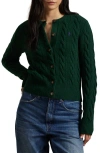 Polo Ralph Lauren Wool And Cashmere Cable-knit Cardigan In Green