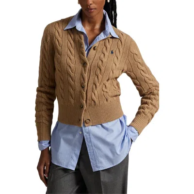 POLO RALPH LAUREN POLO RALPH LAUREN CABLE KNIT WOOL & CASHMERE CARDIGAN