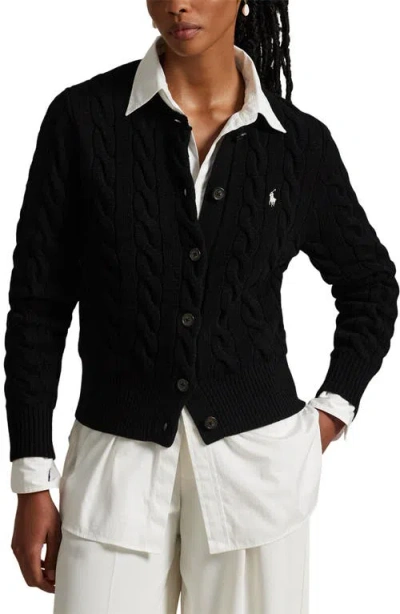 POLO RALPH LAUREN POLO RALPH LAUREN CABLE KNIT WOOL & CASHMERE CARDIGAN