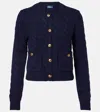 Polo Ralph Lauren Cable-knit Wool And Cashmere Cardigan In Blue