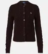 Polo Ralph Lauren Cable-knit Wool And Cashmere Cardigan In Brown
