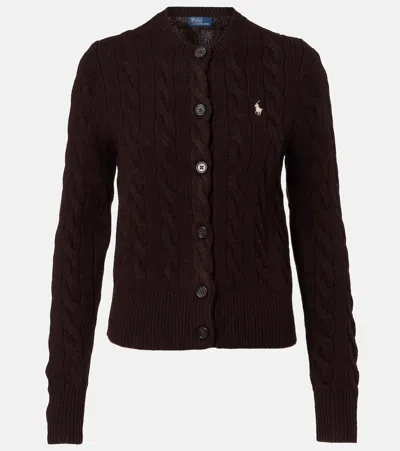 POLO RALPH LAUREN CABLE-KNIT WOOL AND CASHMERE CARDIGAN