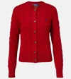 Polo Ralph Lauren Cable-knit Wool And Cashmere Cardigan In Red
