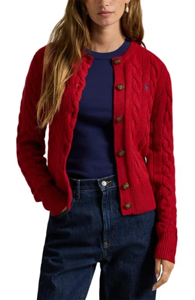 POLO RALPH LAUREN POLO RALPH LAUREN CABLE KNIT WOOL & CASHMERE CARDIGAN
