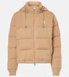 Polo Ralph Lauren Cable-knit Wool And Cashmere Down Jacket In Beige